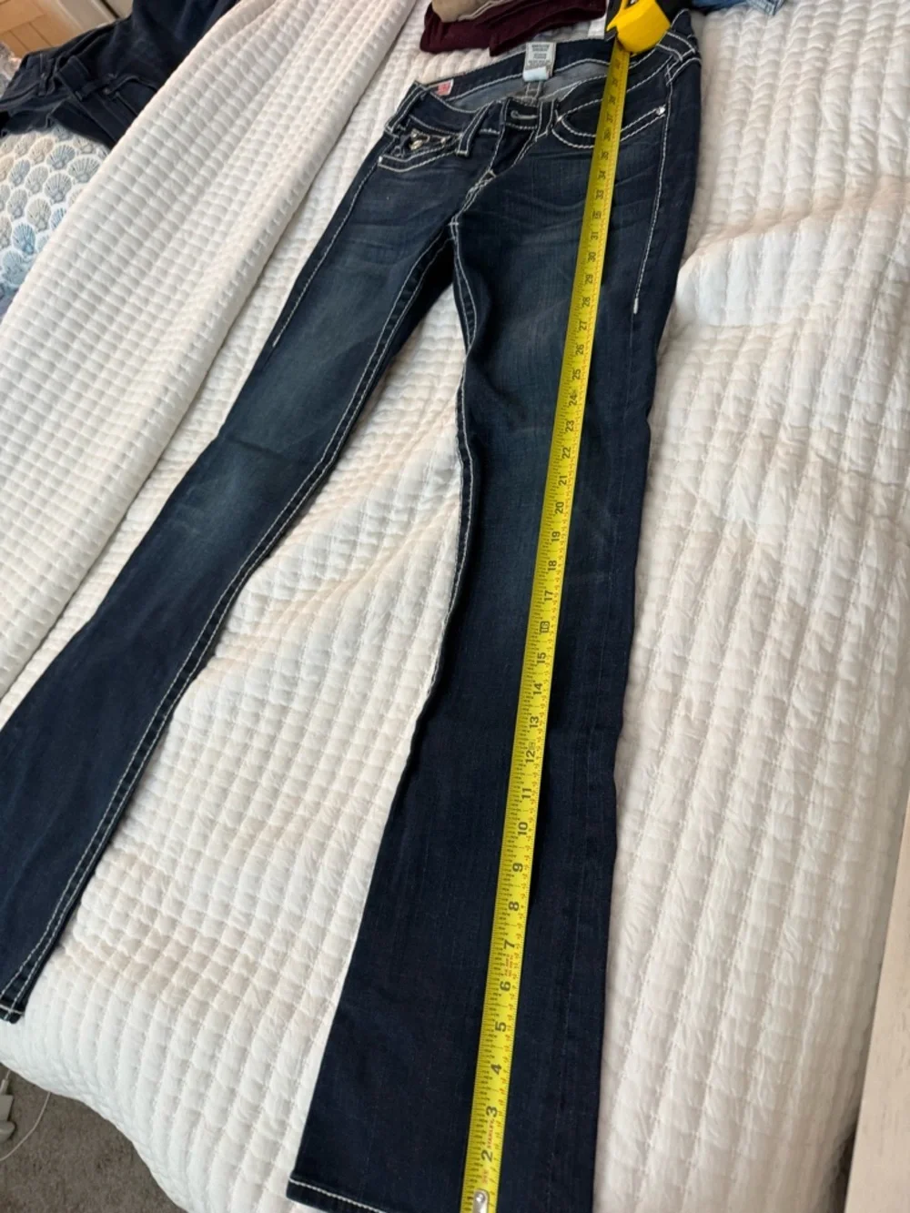 True Religion Dark Blue Flare Jeans - Picture 5 of 8